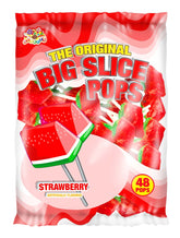 Big Slice Pops by Alberts - Strawberry Flavor Quantity 48 Pops Per Bag Sweet Browse at UsaCandyWholesale.Com